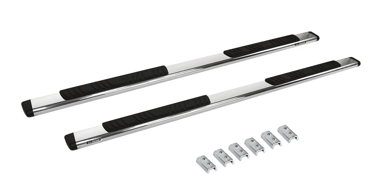 Go Rhino Go Rhino 685404587PS - 5 OE Xtreme Low Profile SideSteps With Mounting Bracket Kit - Polished Stainless Steel