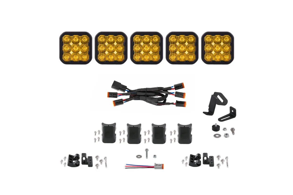Diode Dynamics - SS5 Sport Universal CrossLink 5-Pod Lightbar Yellow Driving product image