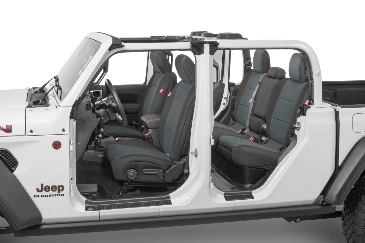 Jeep Wrangler Front and Rear Neoprene Seat Covers for 20-Up Jeep Gladiator JT w/Leather Interior Charcoal Diver Down product image