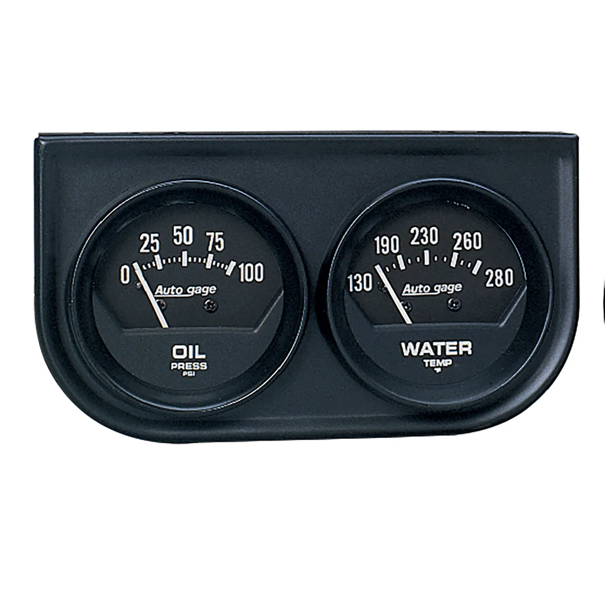 Autometer 2345 Gauge Console, Oilp/Wtmp, 2, 100psi/280?f, Blk Dial, Blk Bzl, Autogage product image