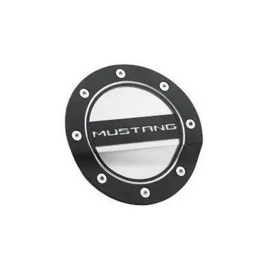 Drake Muscle Drake Muscle Cars 15 Mustang Blk/Slvr Fuel Door