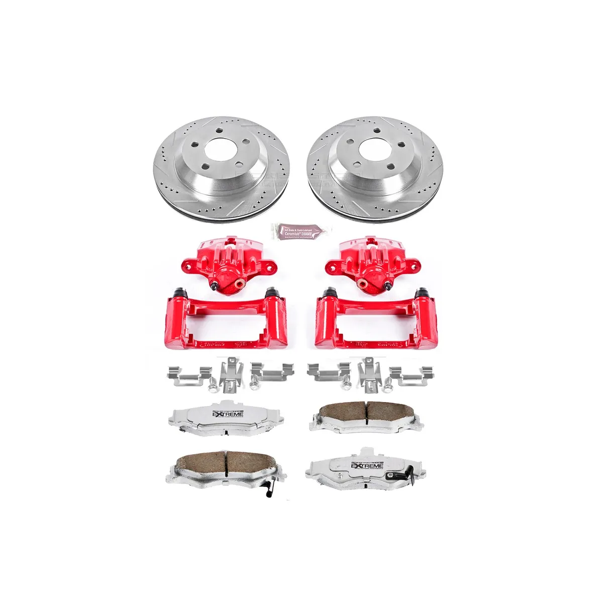 Z26 Street Warrior Upgrade Kit: Drilled/Slotted Rotors; Carbon-Fiber Ceramic Pads; Powder Coated Calipers product image
