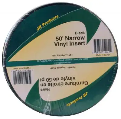 JR Products 50ft Narrow Vinyl Insert Black