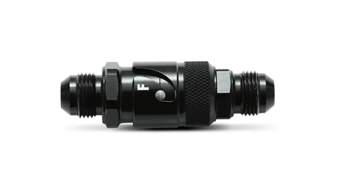 Quick Release Fitting; -8AN; 1200 PSI Maximum Operating Pressure; 6061 Aluminum; Black Anodized; Dry Break; product image