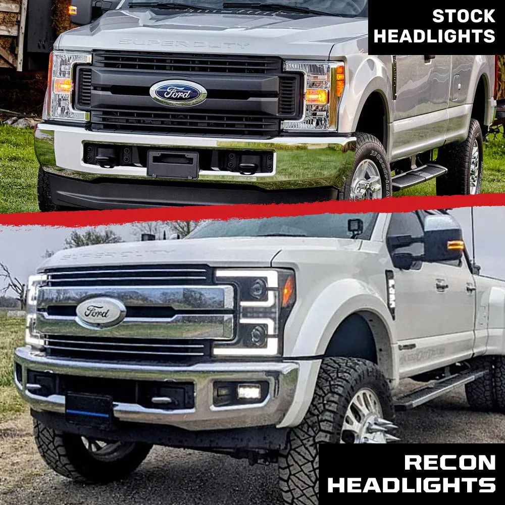 Ford Superduty 17-19 F250f350f450f550 Projector Headlights w Ultra High Power Smooth White Oled DRL And High Power a product image