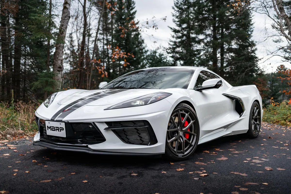 20-Present Chevrolet Corvette C8 6.2L Armor Pro Cat-Back Active Exhaust System Quad Rear Outlet with Carbon Fiber Tips MBRP product image