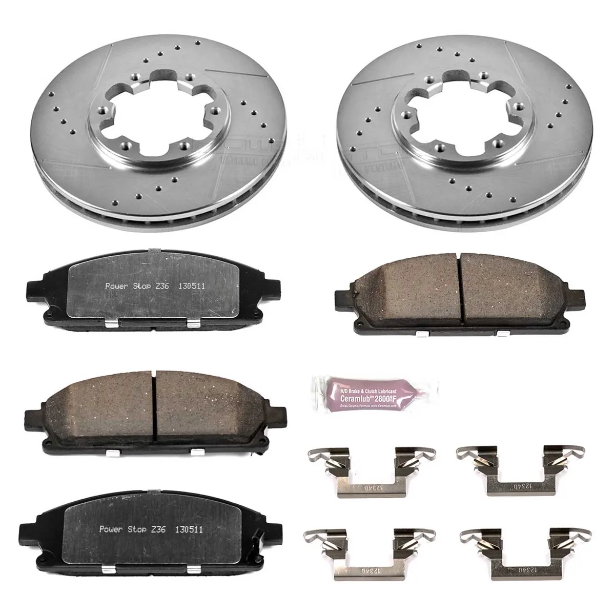 Z36 Truck/Tow Upgrade Kit: Drilled/Slotted Rotors; Carbon-Fiber Ceramic Pads W/Hardware product image