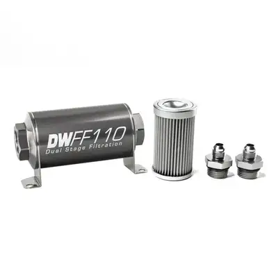 DeatschWerks -6AN, 10 micron, 110mm In-line fuel filter kit