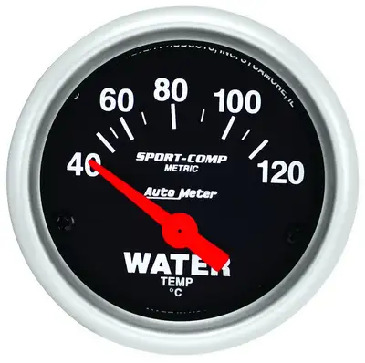 AutoMeter Gauge, Water Temp, 2 1/16", 40-120?C, Electric, Sport-Comp
