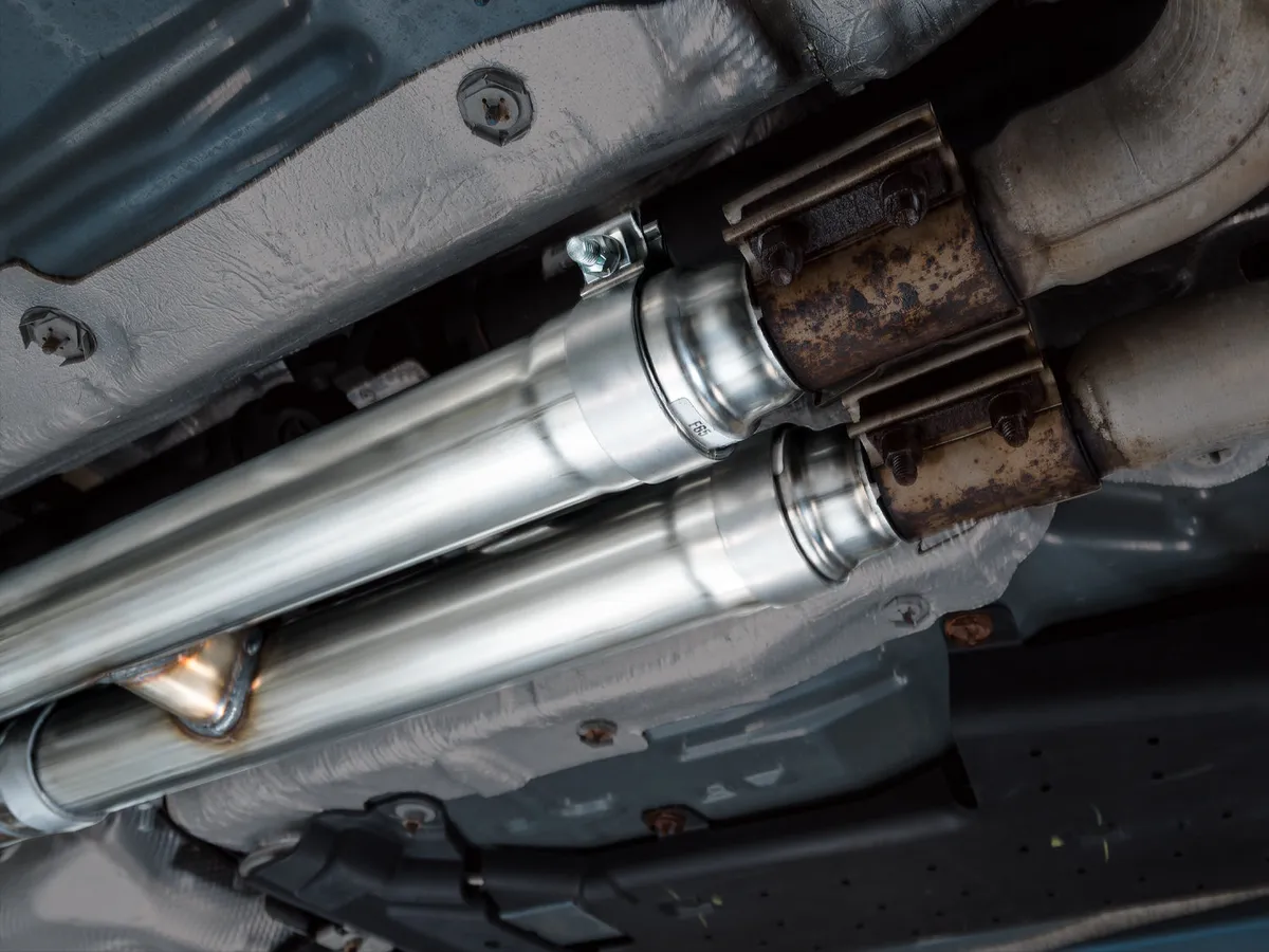 AWE SwitchPath Exhaust for Ford Mustang S550 Mach1 - Quad Diamond Black Tips 3025-43551 product image