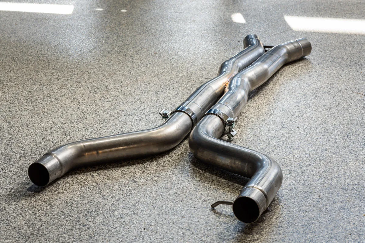 Armor Pro Resonator Bypass; 3 in.; Incl. Front Pipe Assembly/X-Pipe Assembly/Hardware; T304 Stainless Steel; product image