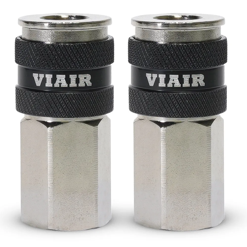 "3/8"" NPT - (M) Automatic Coupler - Steel / Nickel Plated w/ black sleeve & No Logo-10pc" product image