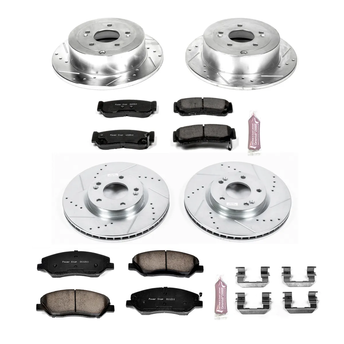 Z23 Evolution Sport Upgrade Kit: Drilled/Slotted Rotors; Carbon-Fiber Ceramic Pads W/Hardware product image