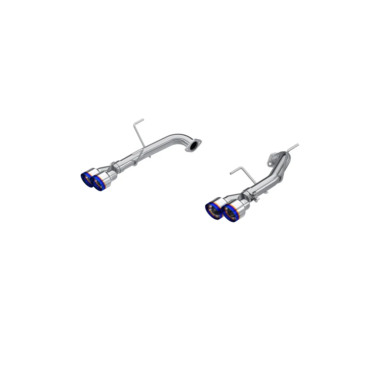 Armor Pro Cat Back Performance Exhaust System; 2.5 in. Tubing; Dual Split Rear; T304 Stainless Steel; 4.0 in. Dual Out Burn End Tips; product image