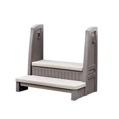 Step2 Hot Tub Storage Steps With Handrails (Gray)