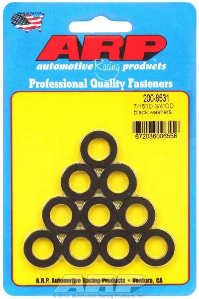 ARP Auto Racing Black Washers - 7/16 ID x 3/4 OD (10)