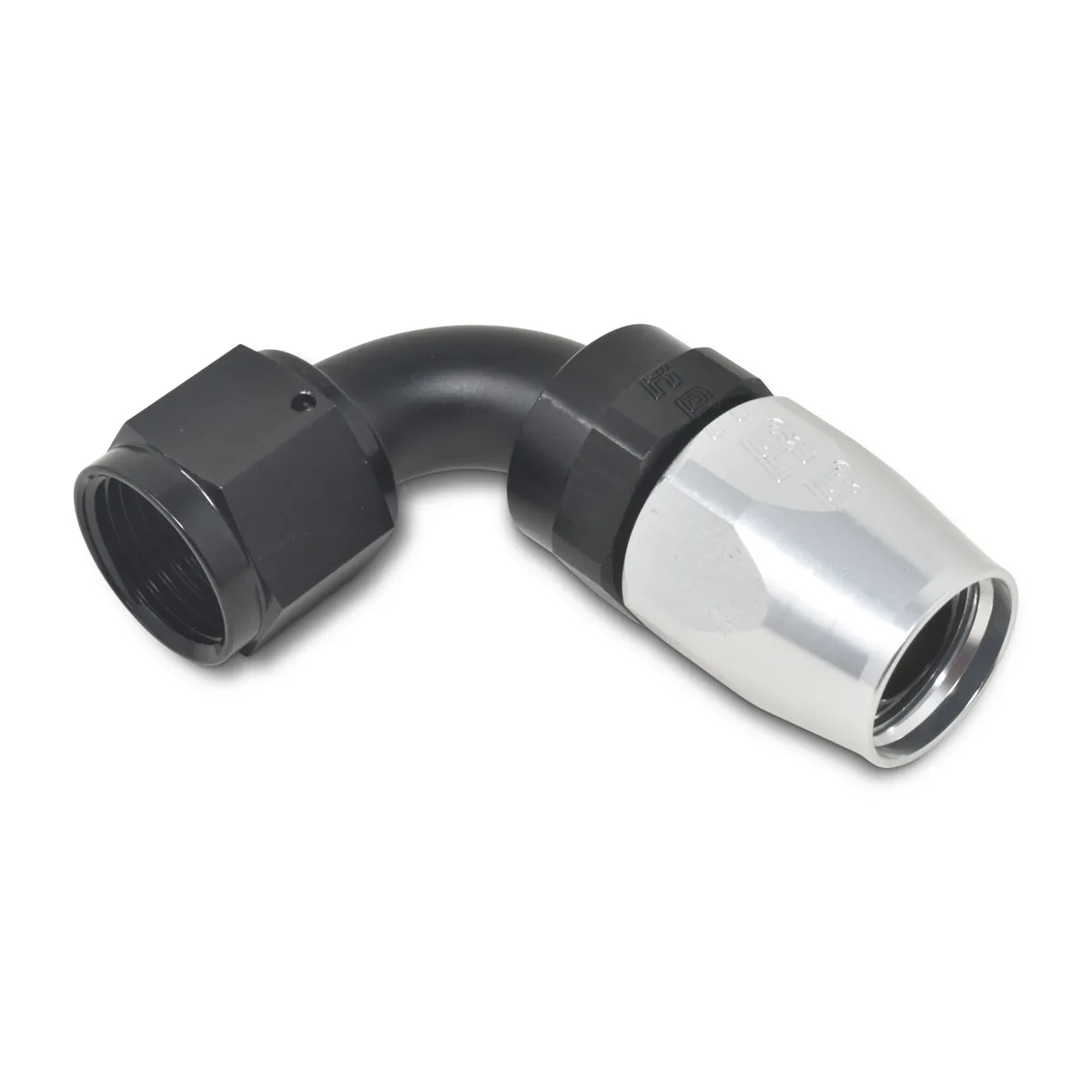 #6 90 Deg Hose End Black/Silver product image