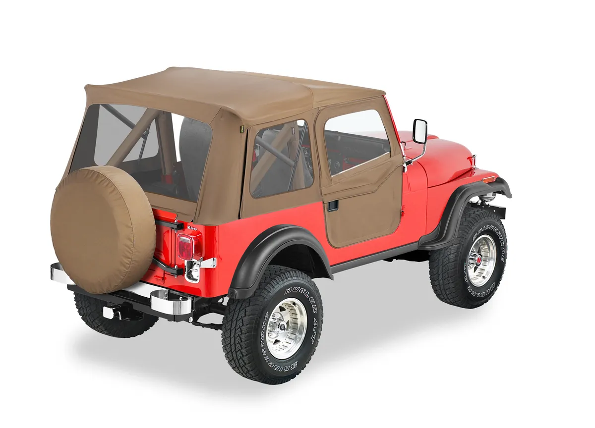 Jeep CJ5 Soft Top Supertop Classic Squareback Soft Tops For Jeep 1955-1975 CJ5 Clear Tan Bestop product image