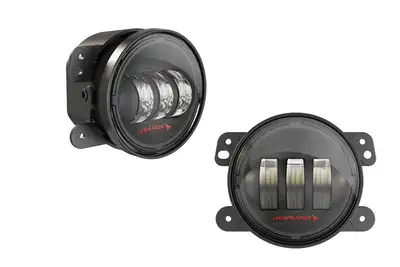 JW Speaker Corporation 18c Wrangler 6145 j2 Model 12v Sae/Ece LED Fog Light With Black Inner Bezel(2 Light Kit)