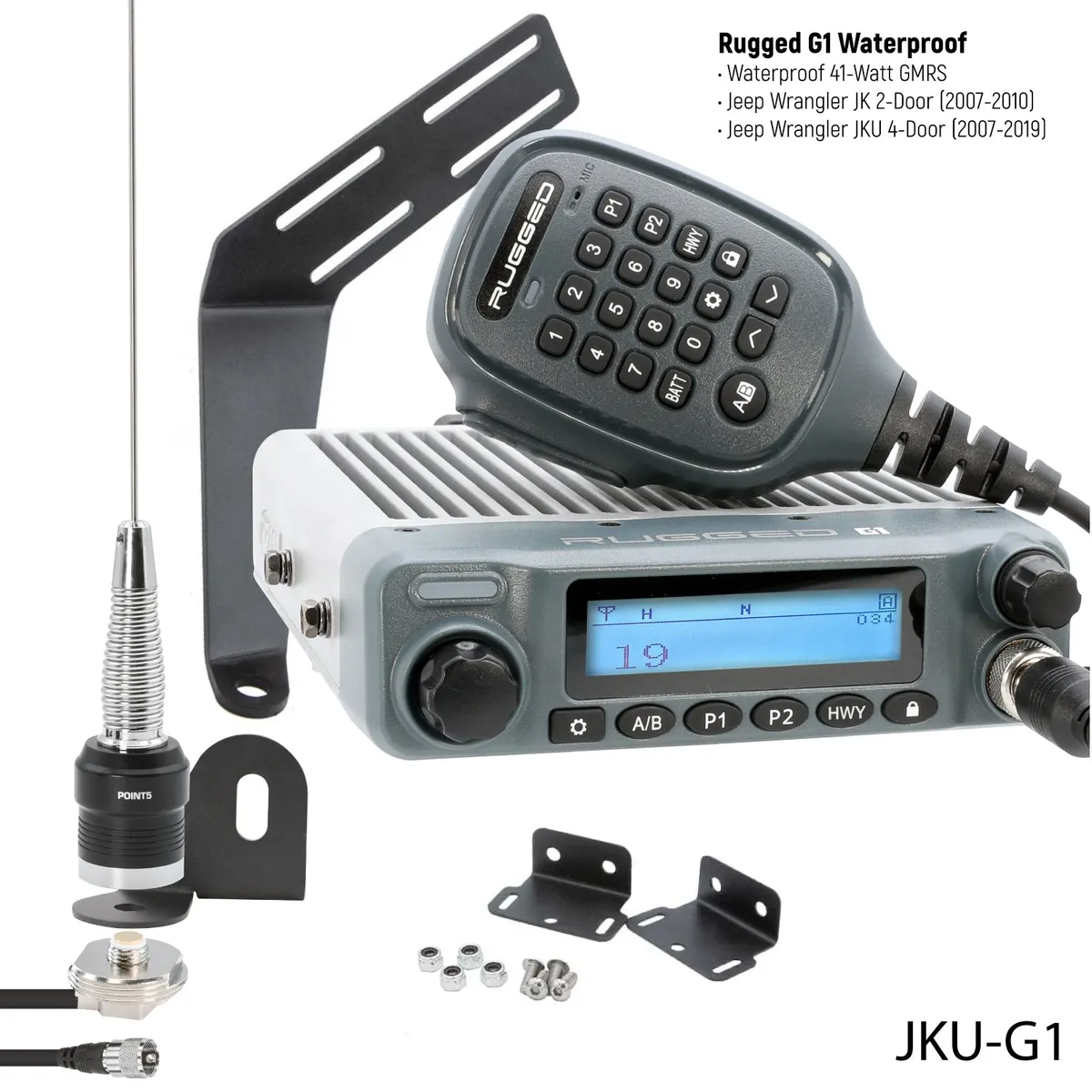 0718 JK 2dr/Jku 4dr/Tj/Lj Jeep Wrangler & Rubicon Twoway Gmrs Mobile Radio Kit product image