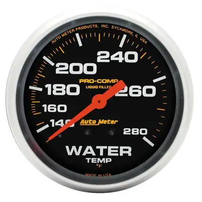 AutoMeter 2-5/8in. Water Temperature; 140-280 f; Liquid Filled; Pro-Comp