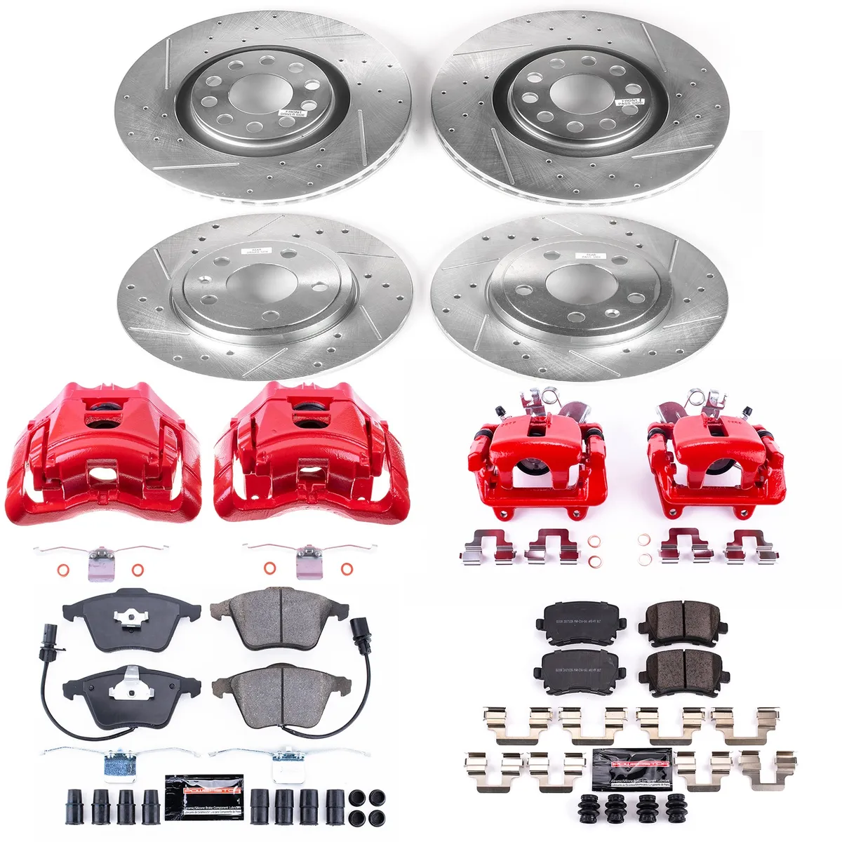 Z23 Evolution Sport Upgrade Kit: Drilled/Slotted Rotors; Carbon-Fiber Ceramic Pads; Powder Coated Calipers product image