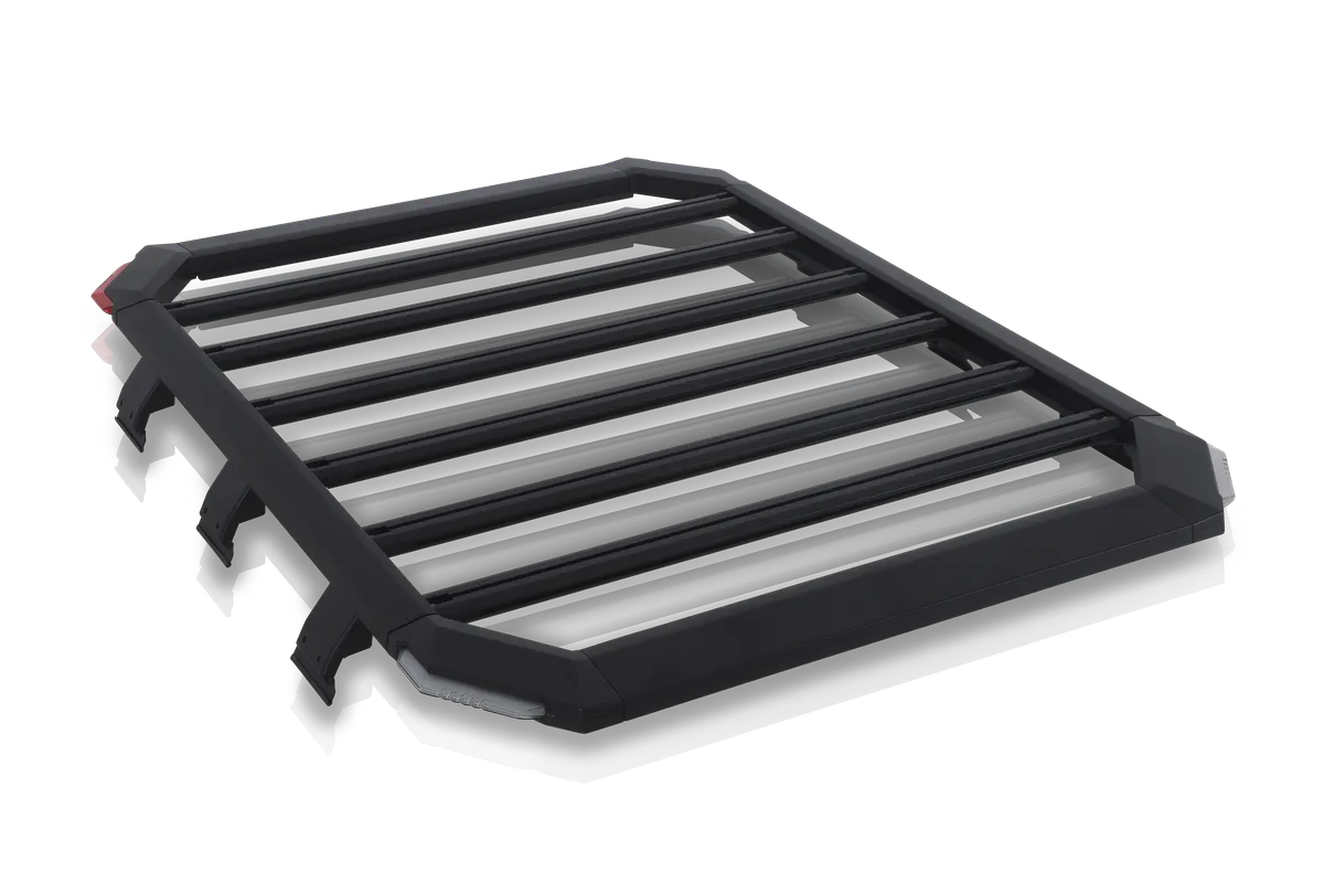 "ATTJL02F101-BX Attica 4x4 Full Size Roof Rack 74"" x 54"" with 4 Corner Lights - Black - Powder Coated - Aluminum - JLU" product image