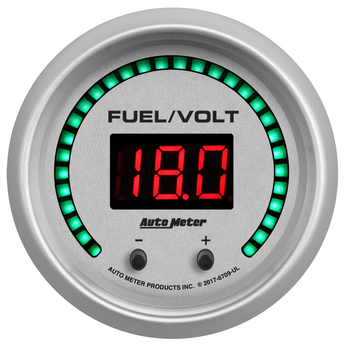 Autometer 6709-Ul Gauge, Fuel/Volt, 2 1/16 Two Channel, Selectable, Ultra-Lite Elite Digital product image