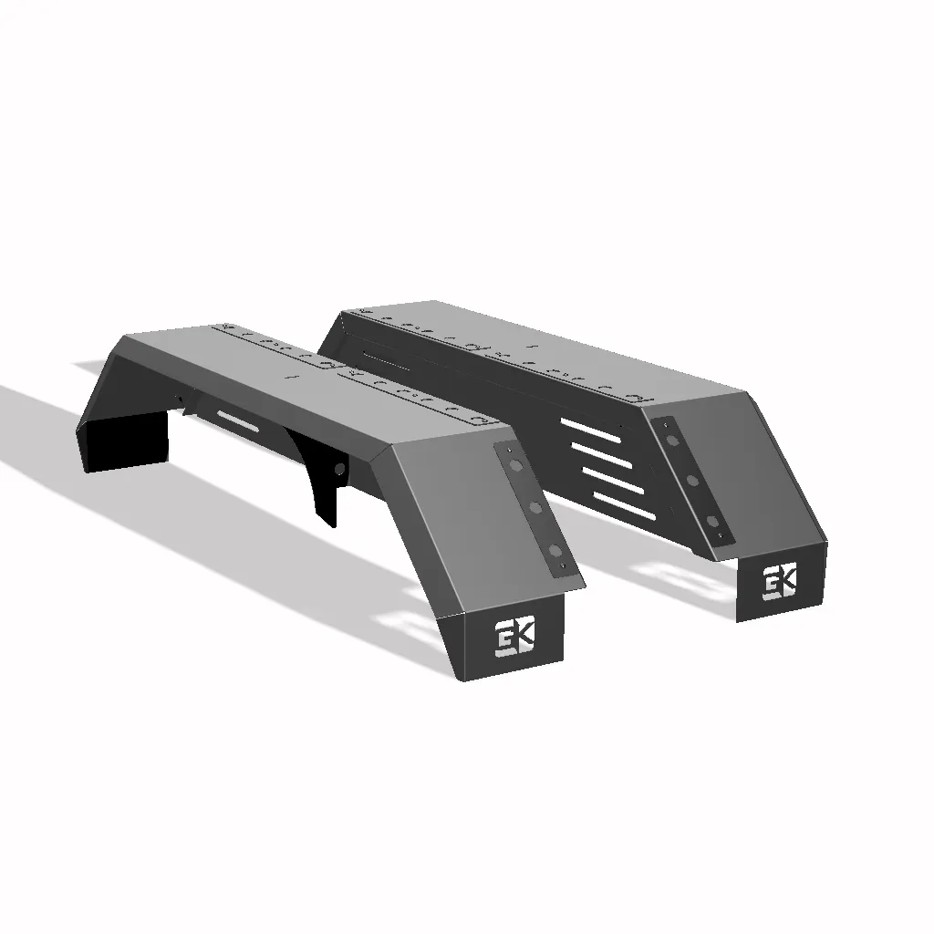 GateKeeper Off-Road Heavy Duty Weld on DIY Drive Over Trailer Fender Kit Bare Steel - Pair
