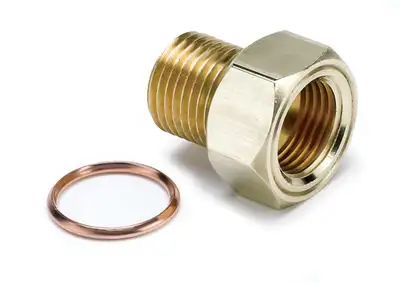 AutoMeter Autometer 2275 Fitting, Adapter, M16x1.5 Male, Brass, For Mech. Temp. Gauge