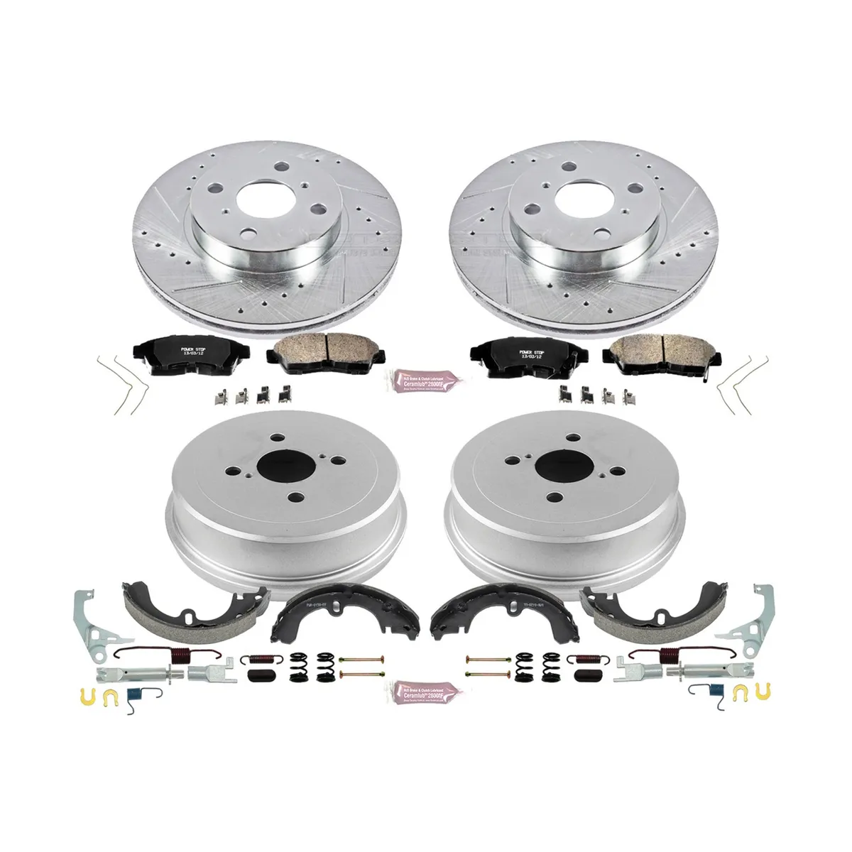 Z23 Evolution Sport Upgrade Kit: Drilled/Slotted Rotors; Carbon-Fiber Ceramic Pads W/Hardware; Coated Drums; Shoes W/Hold Down And Adjuster Kit product image
