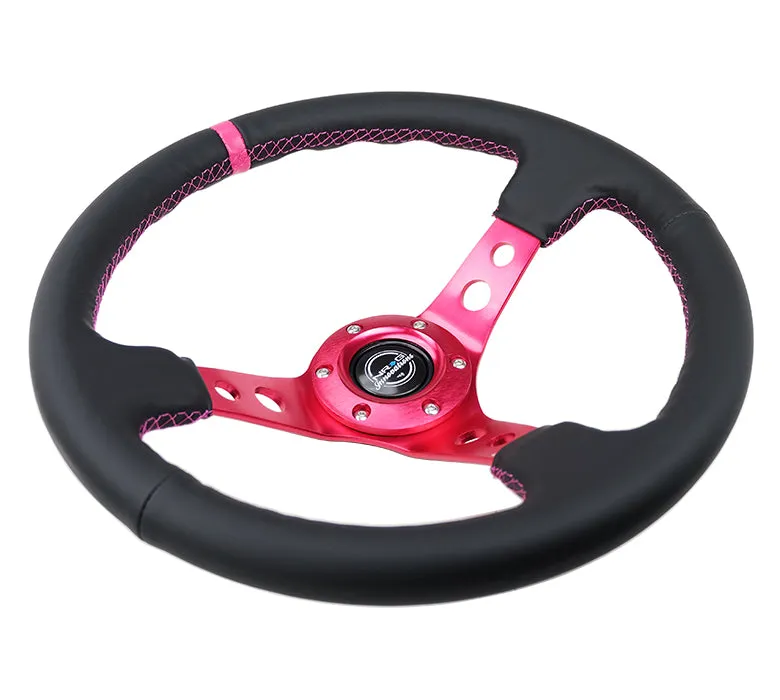 Steering Wheel 350mm 3in Dish Black Leather product image