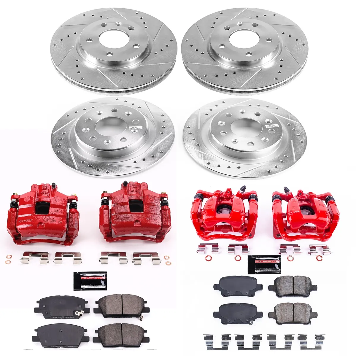 Z23 Evolution Sport Upgrade Kit: Drilled/Slotted Rotors; Carbon-Fiber Ceramic Pads; Powder Coated Calipers product image