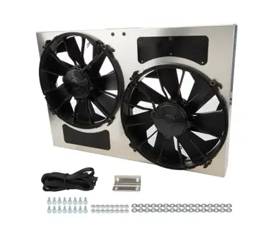 Derale Derale 16826 Powerpack - High Output Dual 12 Electric RAD Fan/Aluminum Shroud Kit