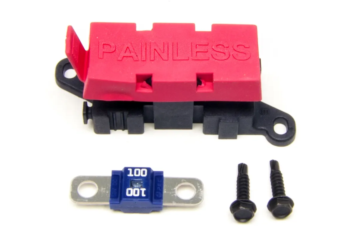 MIDI Fuse Holder; Incl. Mounting Base w/Hardware/Cover/[2] 100 Amp Fuses; product image