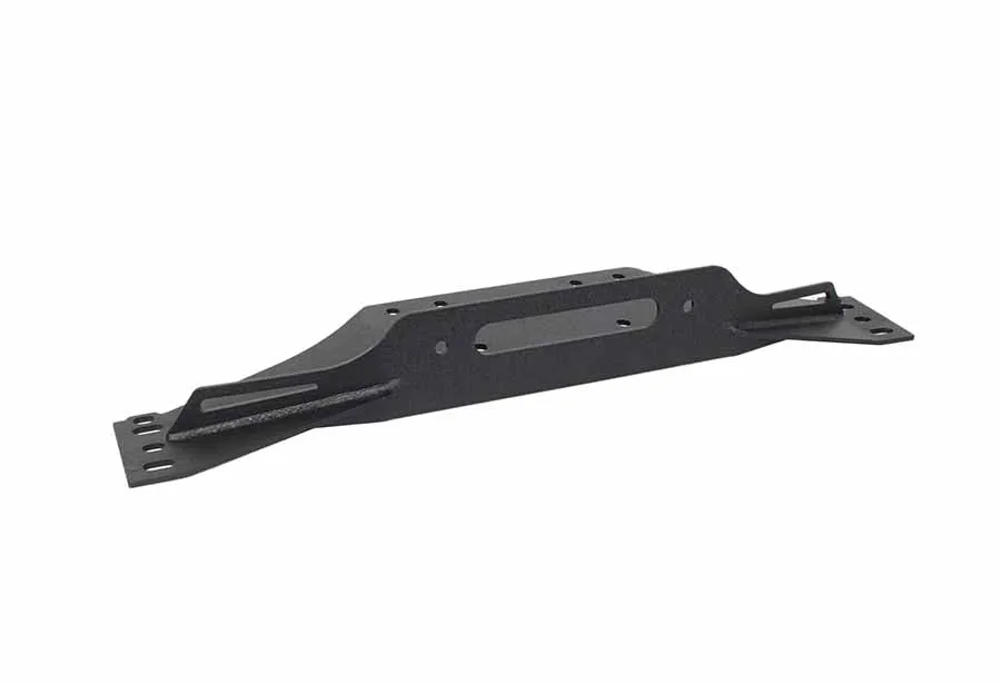 Jeep TJ Winch Plate Steel 97-06 Wrangler TJ Black Textured Powdercoat Piranha Series Fishbone Offroad product image