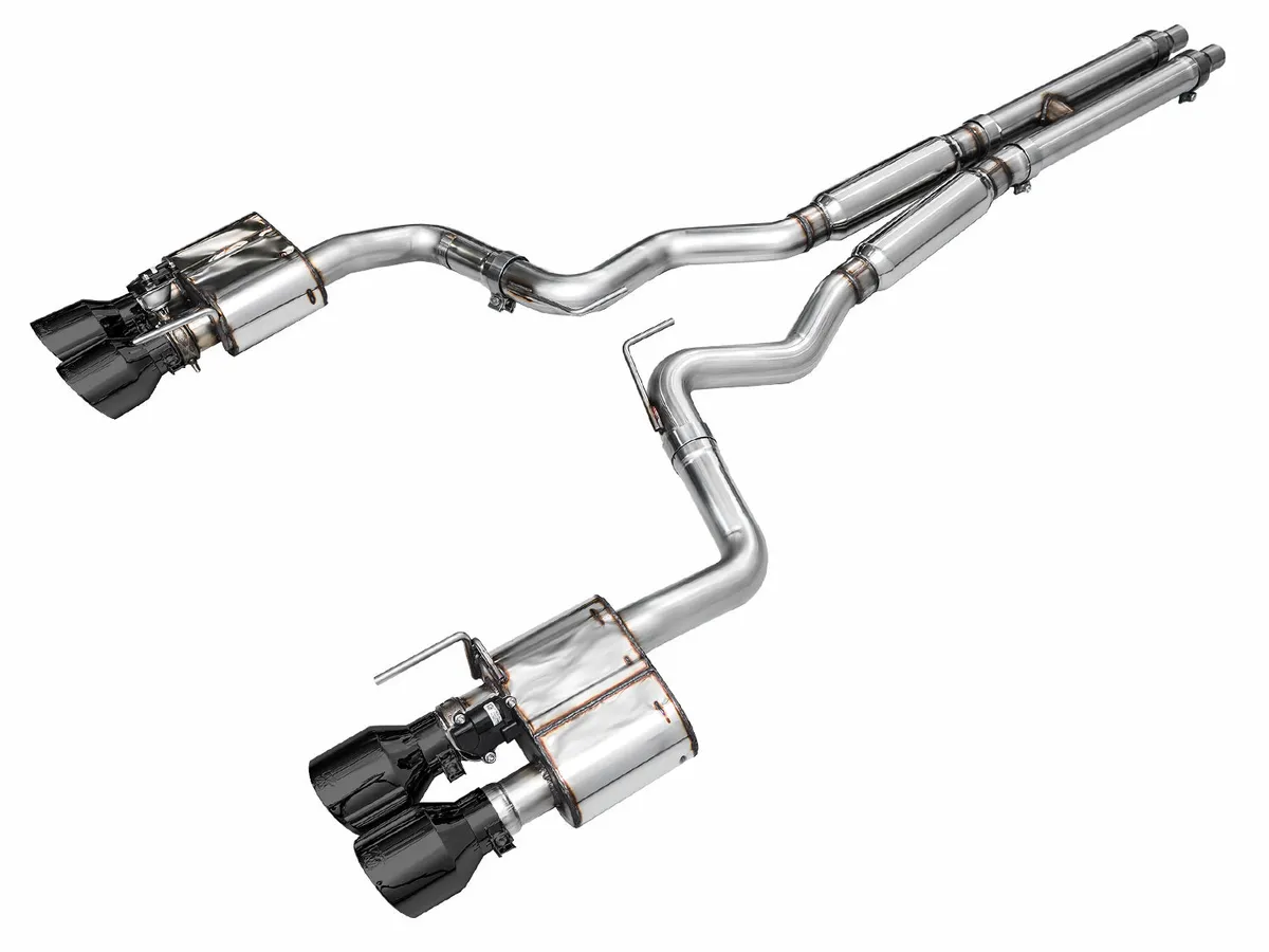 AWE SwitchPath Exhaust for Ford Mustang S550 Mach1 - Quad Diamond Black Tips 3025-43551 product image