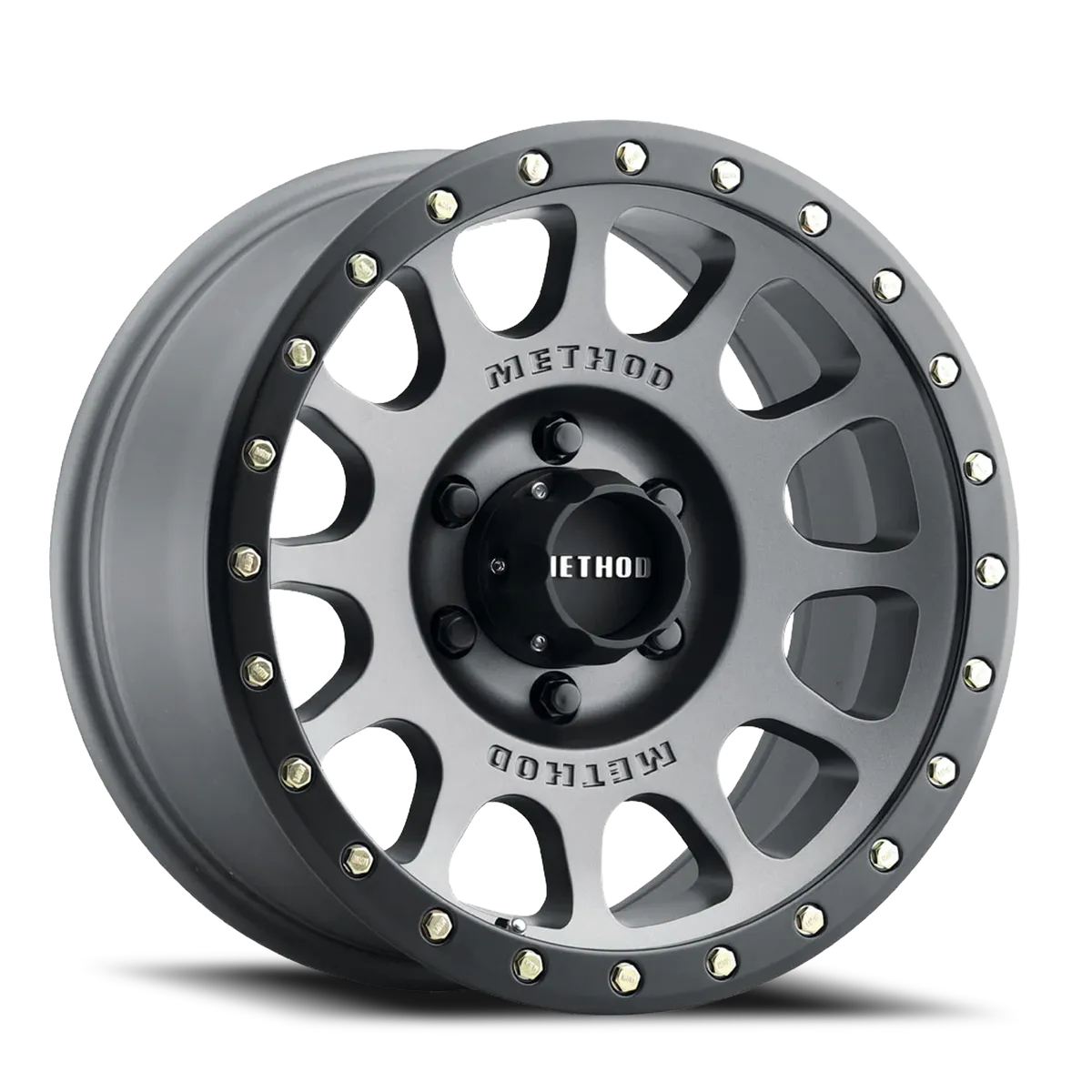 Aluminum Wheels 17x8.5 NV MR305 Bolt Pattern 6 On 135 Offset 0 Lip Size 1.3 Titanium TT Matte Black Lip Method product image