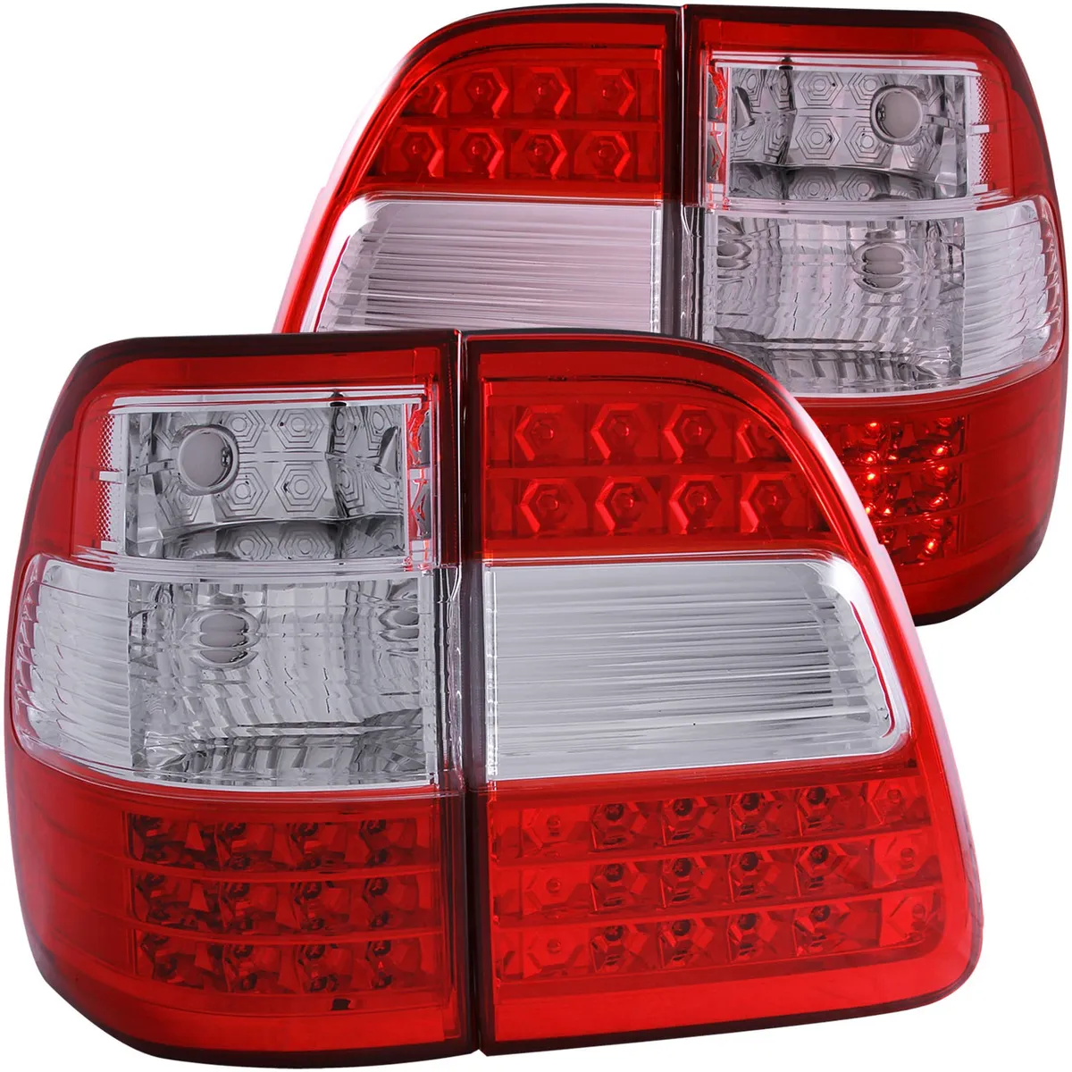 Toyota Land Cruiser Fj100 98-05 LED Tail Lights g2 Chrome Red/Clear Lens 2pc product image