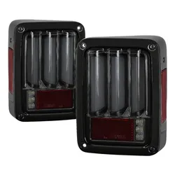 Spyder Auto Spyder Jeep Wrangler JK JKU 07-18 Version 2 Light Bar Sequential Turn Signal LED Tail Lights - Black Smoke