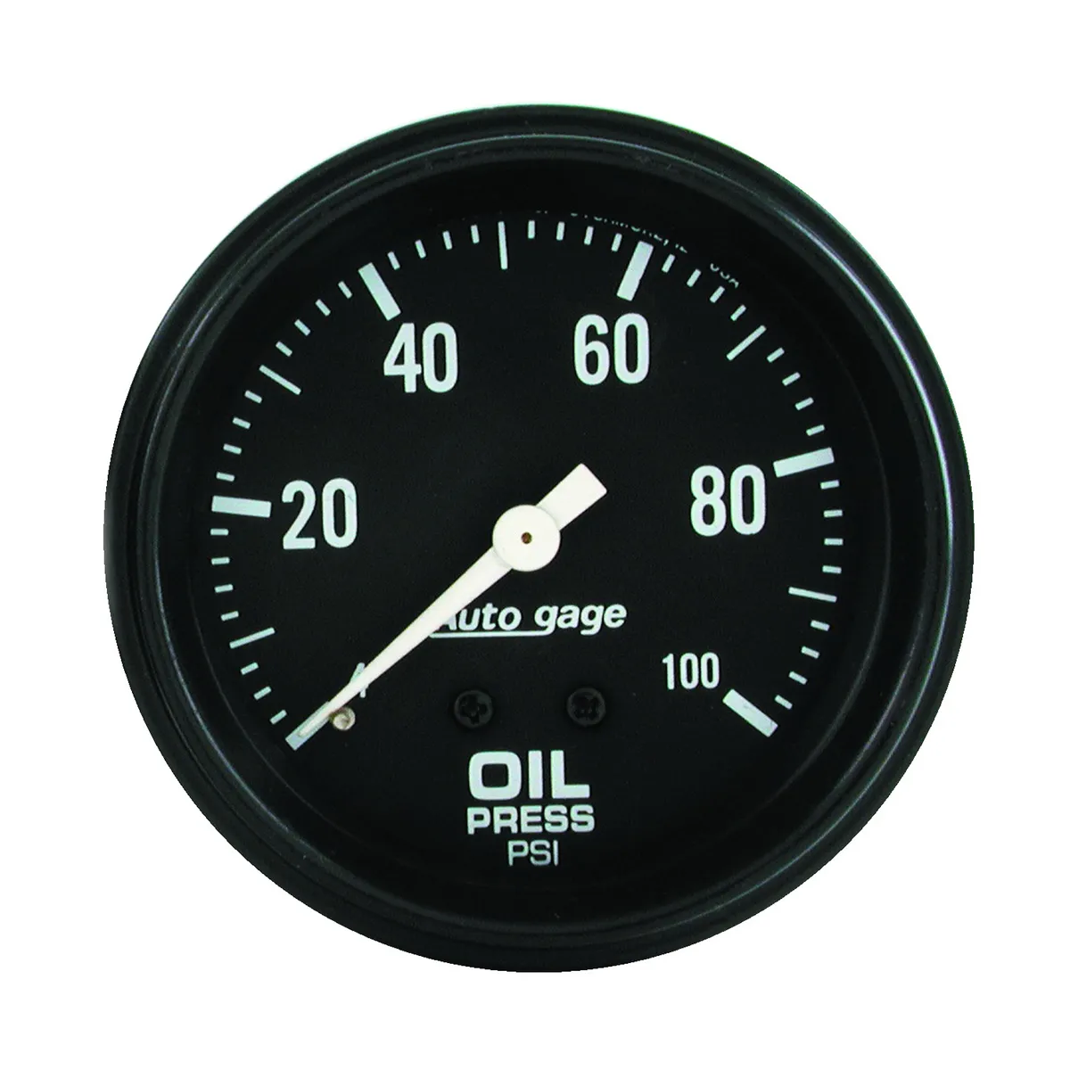 Gauge, Oil Pressure, 2 5/8" 0-100psi, Mechanical, Black, AutoGage product image