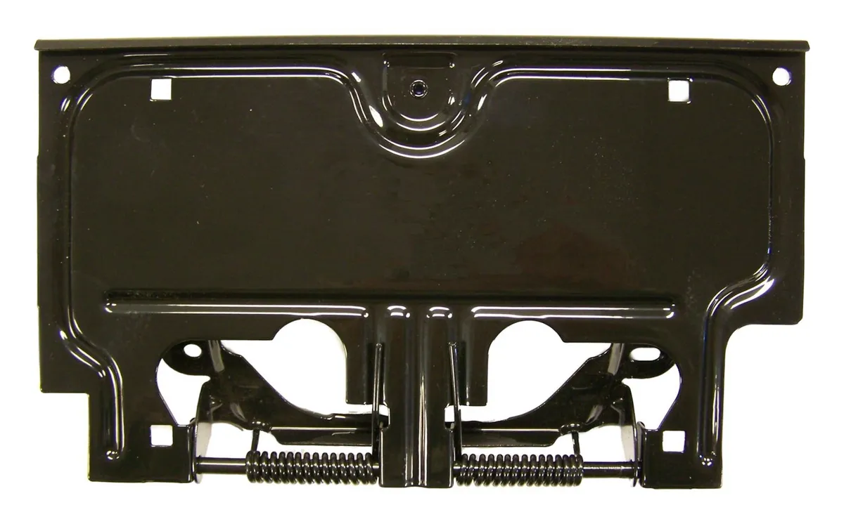 Crown Automotive Jeep Replacement 55007403 Rear License Plate Bracket for Jeep YJ Wrangler, Black, Includes Springs and Pin product image