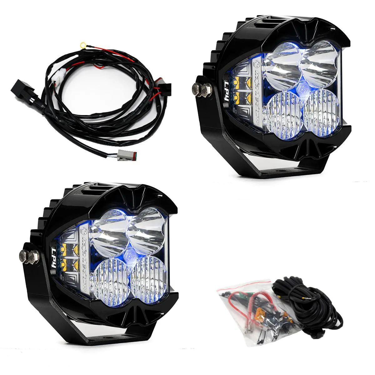 LP4 Pro LED Auxiliary Light Pod Pair Light Pattern Driving/Combo Blue Backlight Baja Designs product image