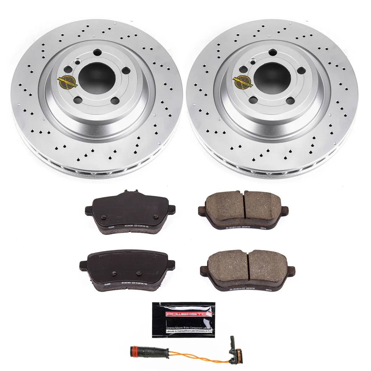 Z23 Sport Geomet Coated Rotor Kit For European Vehicles: Genuine Geomet Fully Coated Rotors; Carbon-Fiber Ceramic Pads W/Hardware; Pad Sensors product image