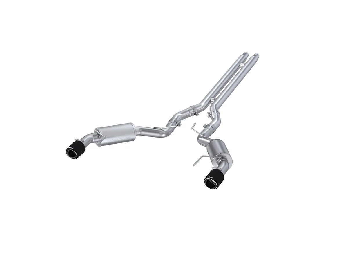 2015-2017 Ford Mustang GT 5.0L Coupe Only T304 Stainless Steel 3 Inch Cat-Back Dual Split Rear with Carbon Fiber Tips Street Version MBRP product image
