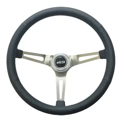 GT Performance Steering Wheel Retro Leather Stainless Spokes