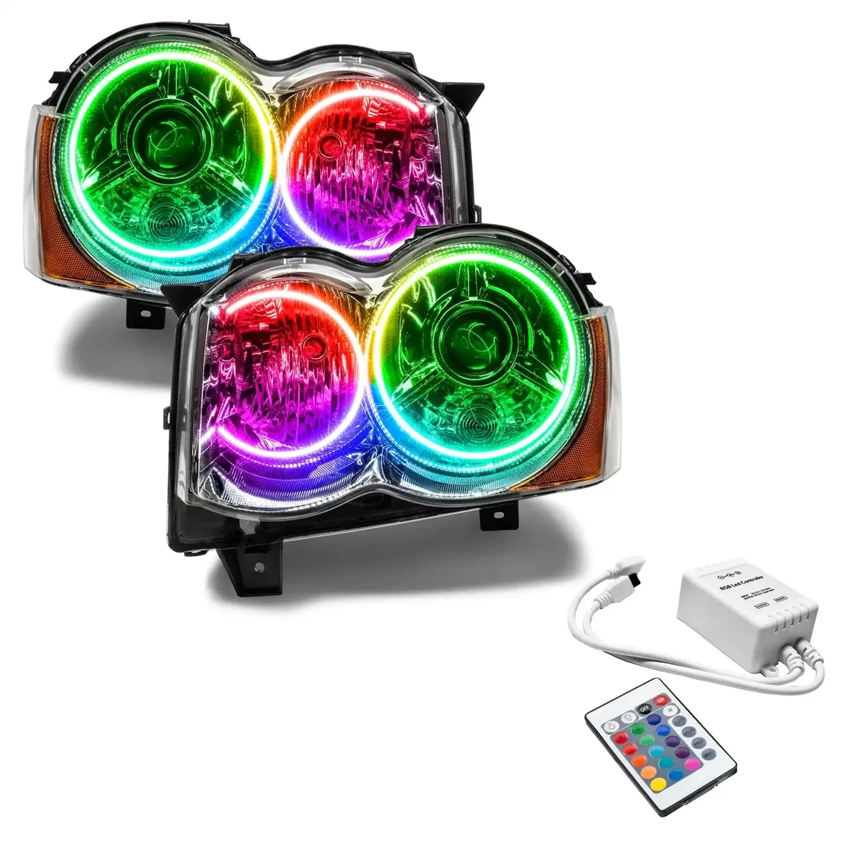 Oracle Lighting 2008-2010 Jeep Grand Cherokee Pre-Assembled LED Halo Headlights - HID product image