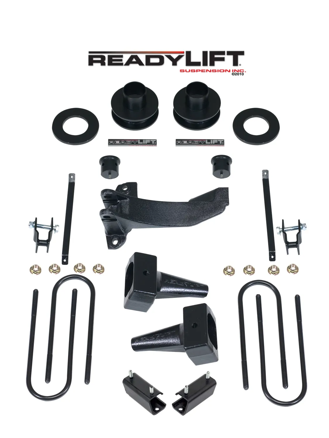 ReadyLift 2.5 Coil Spring Spacer Front-4.0 Taper Block Rear-1 Piece Drive Shaft-F250 2011-2016 Ford F250f350f450 4WD