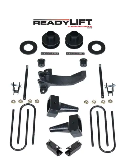 ReadyLift 2.5 Coil Spring Spacer Front-4.0 Taper Block Rear-1 Piece Drive Shaft-F250 2011-2016 Ford F250f350f450 4WD