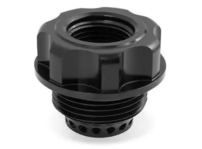 Synergy Manufacturing Oil Fill Cap w/ Baffle & -10 ORB Port - Fits Holley Cast Aluminum Valve Covers for the GM LS Series Engines w/ 1-5/16"-12 Threads on the Cap.